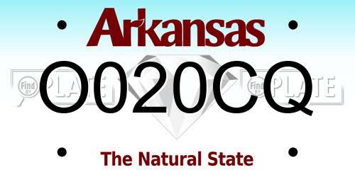 O020CQ Arkansas License Plate