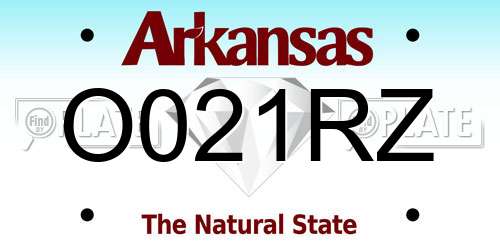 O021RZ Arkansas License Plate