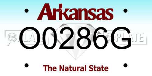O0286G Arkansas License Plate