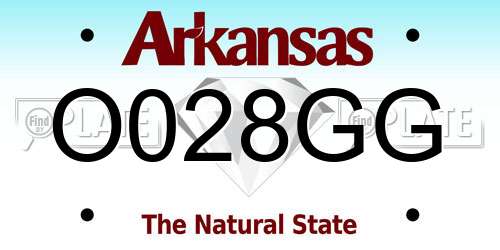 O028GG Arkansas License Plate