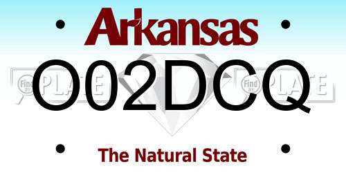 O02DCQ Arkansas License Plate