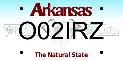 O02IRZ Arkansas License Plate