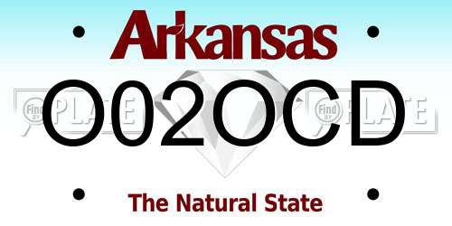 O02OCD Arkansas License Plate