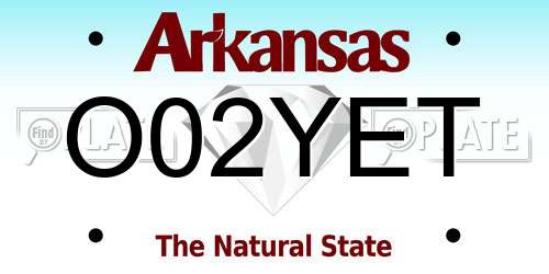 O02YET Arkansas License Plate