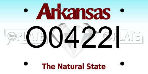 O0422I Arkansas License Plate