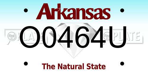 O0464U Arkansas License Plate