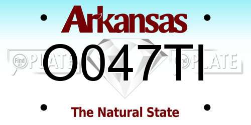 O047TI Arkansas License Plate
