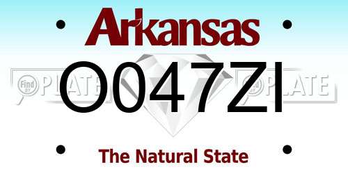 O047ZI Arkansas License Plate