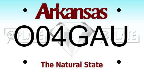 O04GAU Arkansas License Plate