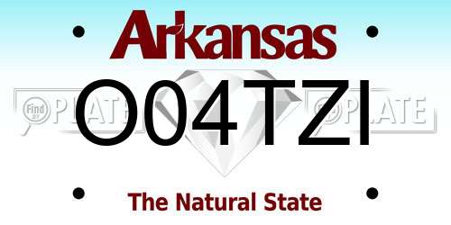 O04TZI Arkansas License Plate
