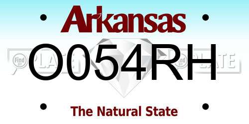 O054RH Arkansas License Plate