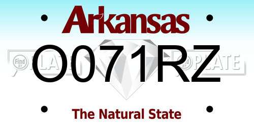 O071RZ Arkansas License Plate
