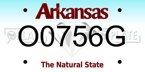 O0756G Arkansas License Plate