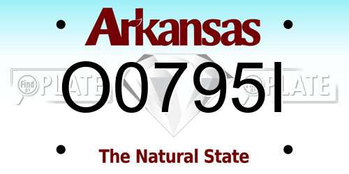O0795I Arkansas License Plate