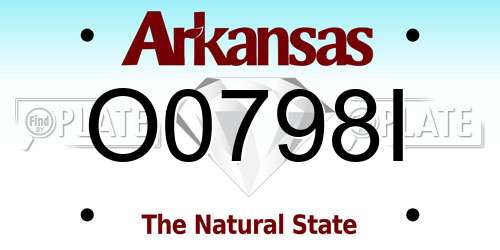 O0798I Arkansas License Plate