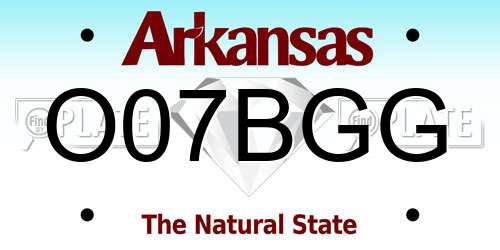 O07BGG Arkansas License Plate