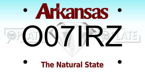 O07IRZ Arkansas License Plate