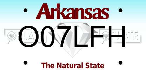 O07LFH Arkansas License Plate