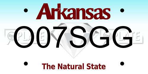 O07SGG Arkansas License Plate