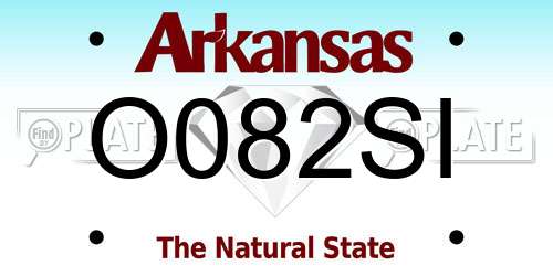 O082SI Arkansas License Plate