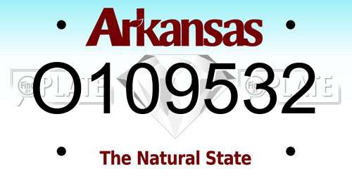 O109532 Arkansas License Plate