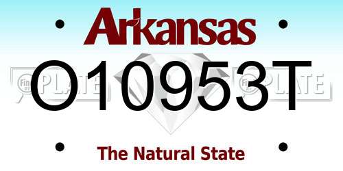 O10953T Arkansas License Plate