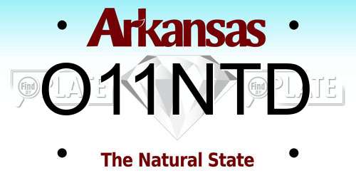 O11NTD Arkansas License Plate