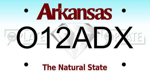 O12ADX Arkansas License Plate