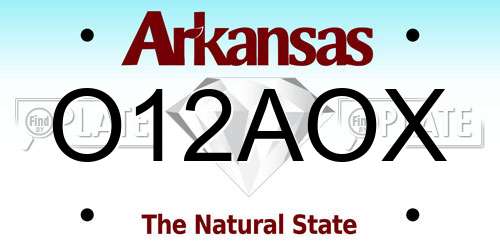 O12AOX Arkansas License Plate