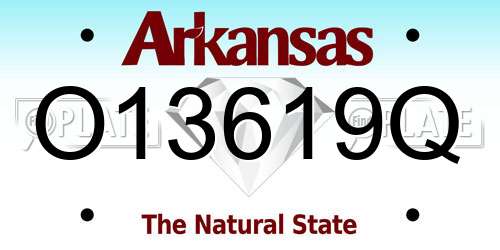 O13619Q Arkansas License Plate