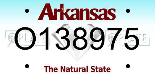 O138975 Arkansas License Plate