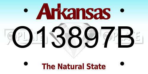O13897B Arkansas License Plate