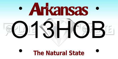 O13HOB Arkansas License Plate