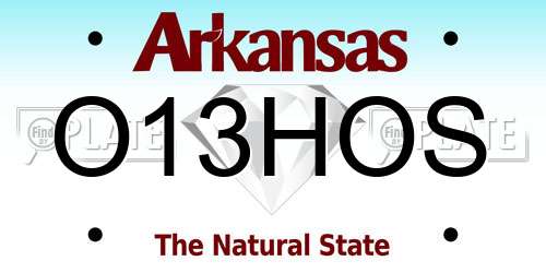 O13HOS Arkansas License Plate