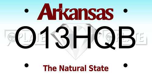O13HQB Arkansas License Plate