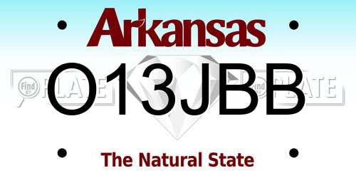 O13JBB Arkansas License Plate