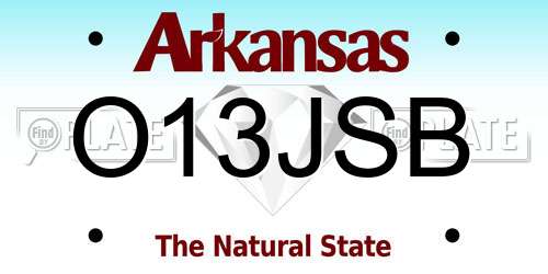 O13JSB Arkansas License Plate