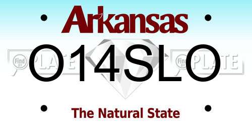 O14SLO Arkansas License Plate