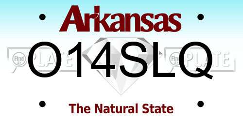 O14SLQ Arkansas License Plate