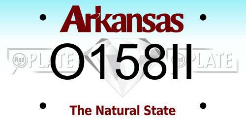 O158II Arkansas License Plate