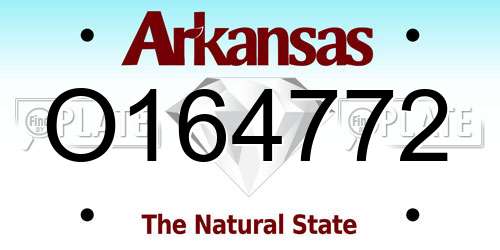 O164772 Arkansas License Plate