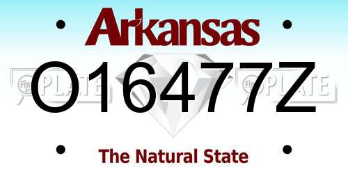 O16477Z Arkansas License Plate