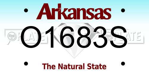 O1683S Arkansas License Plate