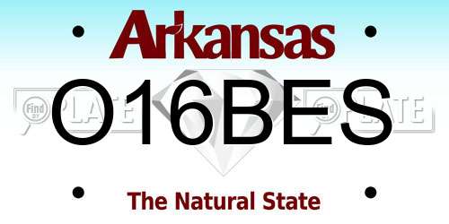 O16BES Arkansas License Plate
