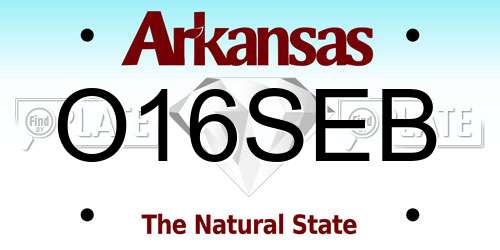O16SEB Arkansas License Plate