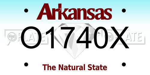 O1740X Arkansas License Plate