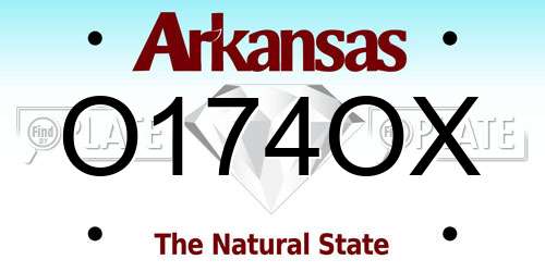 O174OX Arkansas License Plate
