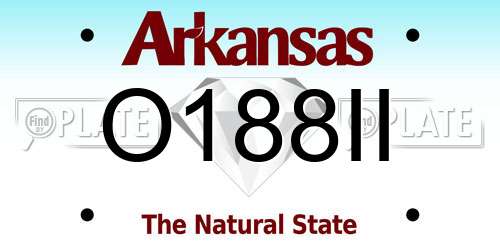 O188II Arkansas License Plate