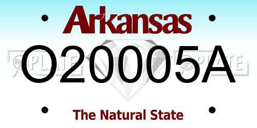 O20005A Arkansas License Plate