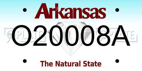 O20008A Arkansas License Plate